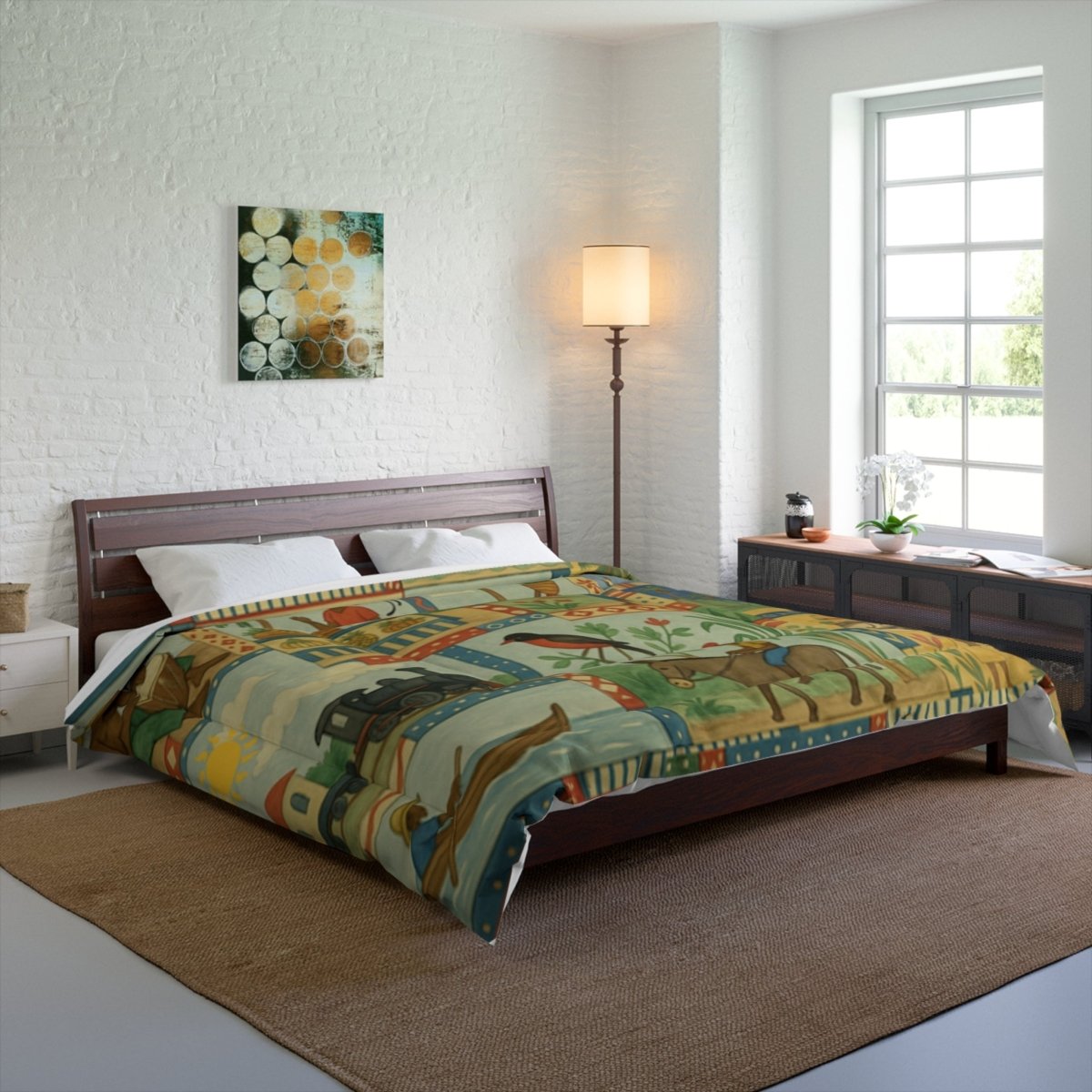 Jamaican Summer Comforter Queen Size Blanket - Chinchilla Choons